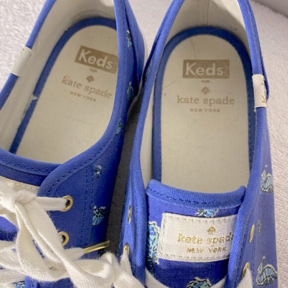 Keds For Kate Spade Blue Seahorse Lace Up Low Top Sneakers 10 - Picture 8 of 12